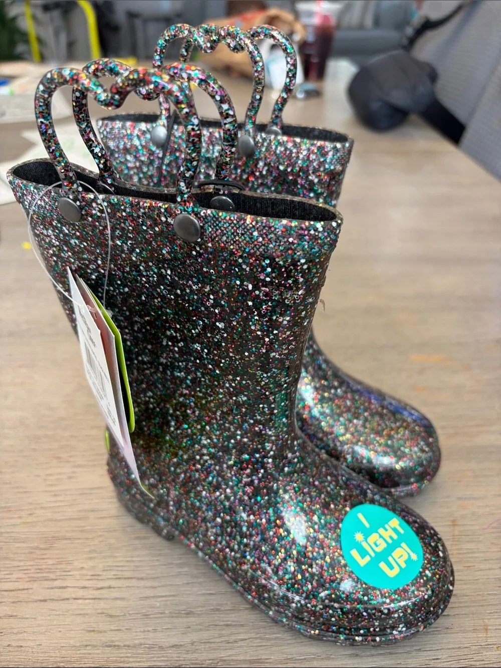Glitter Light-Up Kids Rain Boots girls